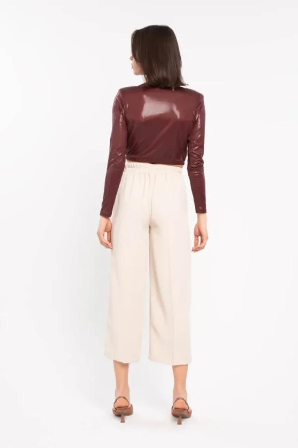 Giorgia & Johns Blusa cropped placcata