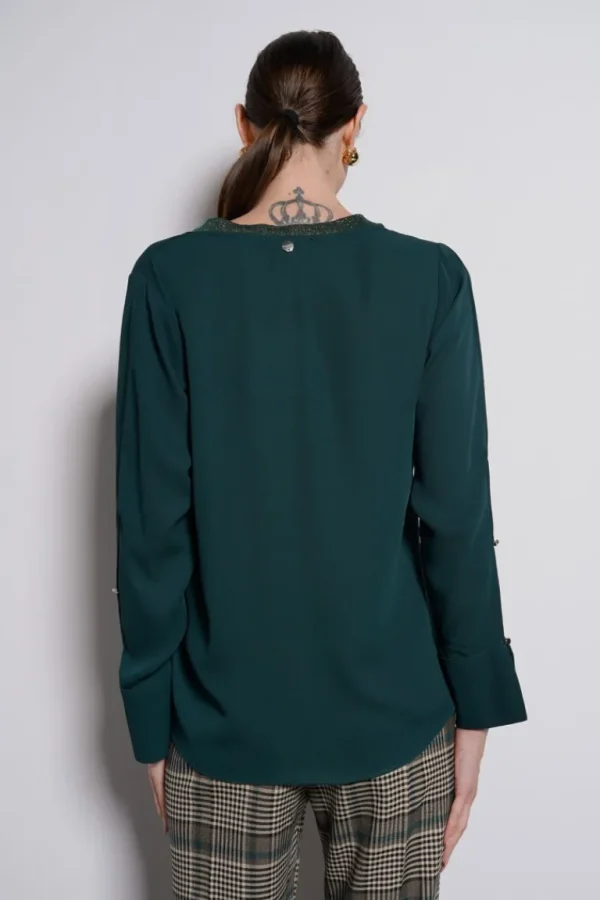 Giorgia & Johns Blusa scollo costina lurex
