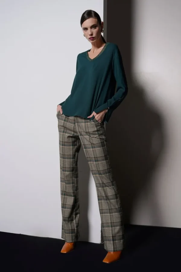 Giorgia & Johns Blusa scollo costina lurex