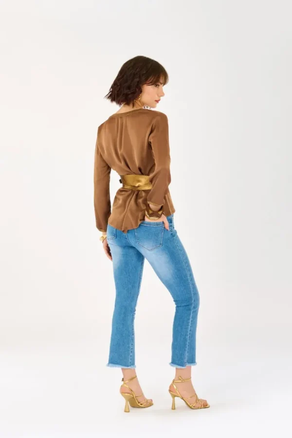 Giorgia & Johns Blusa scollo V lurex